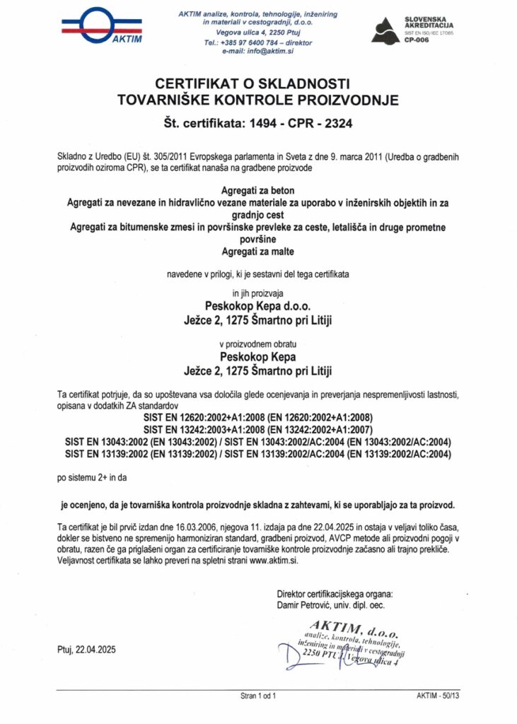 Certifikat o skladnosti